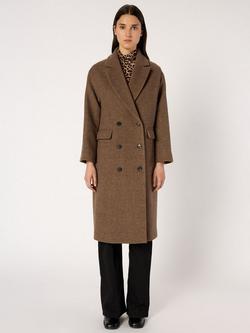 Gerard Darel Mady Longline Wool Blend Overcoat - view 2, Brown