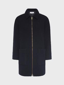 Gerard Darel Marr Longline Wool Overcoat, Navy