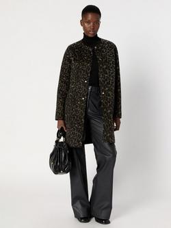 Gerard Darel Matilda Animal Print Wool Blend Coat, Brown
