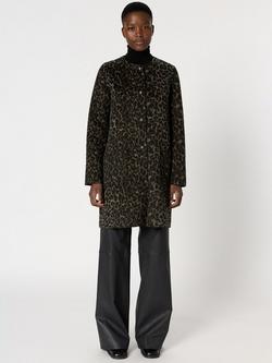 Gerard Darel Matilda Animal Print Wool Blend Coat - view 2, Brown