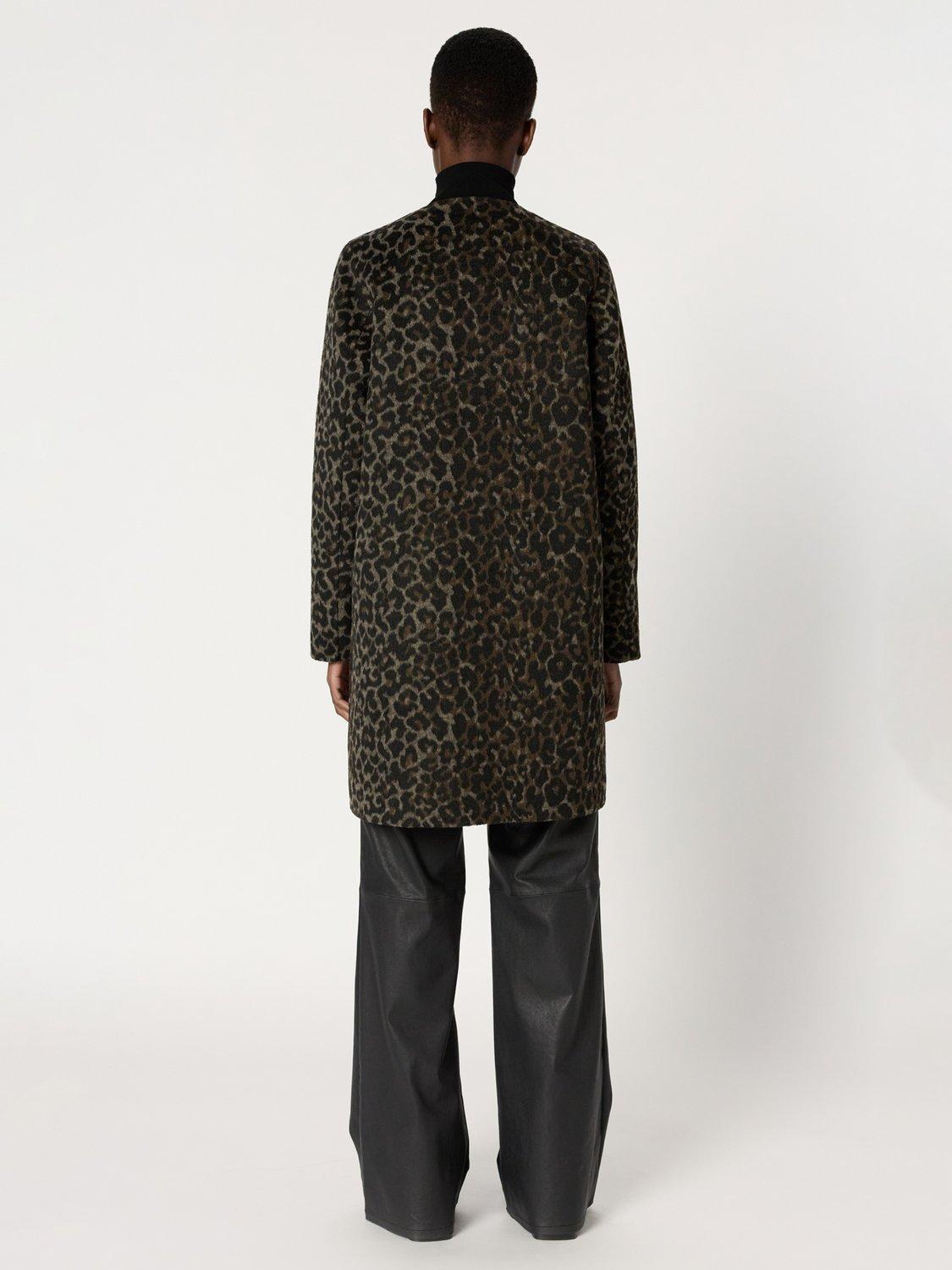 Product image 3 of 8, which shows Gerard Darel Matilda Animal Print Wool Blend Coat, Brown, 10