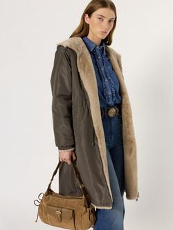 Gerard Darel Mayline Longline Parka Coat, Khaki Green