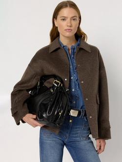 Gerard Darel Melodie Pure Wool Jacket, Brown, Brown