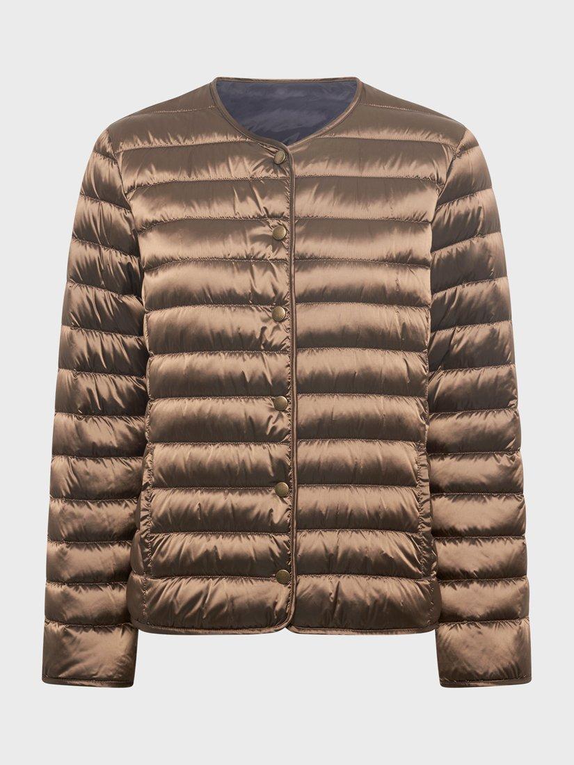 Product image 4 of 8, which shows Gerard Darel Micaela Quilted Long Sleeve Round Neck Jacket, Brown, 10