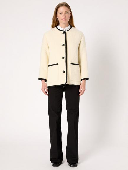 Gerard Darel Mireille Wool Rich Coat, Ecru - view 2, Ecru