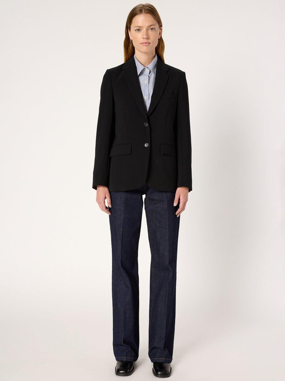 Product image 3 of 11, which shows Gerard Darel Nacira Long Sleeve Collar Blazer, Black, 10