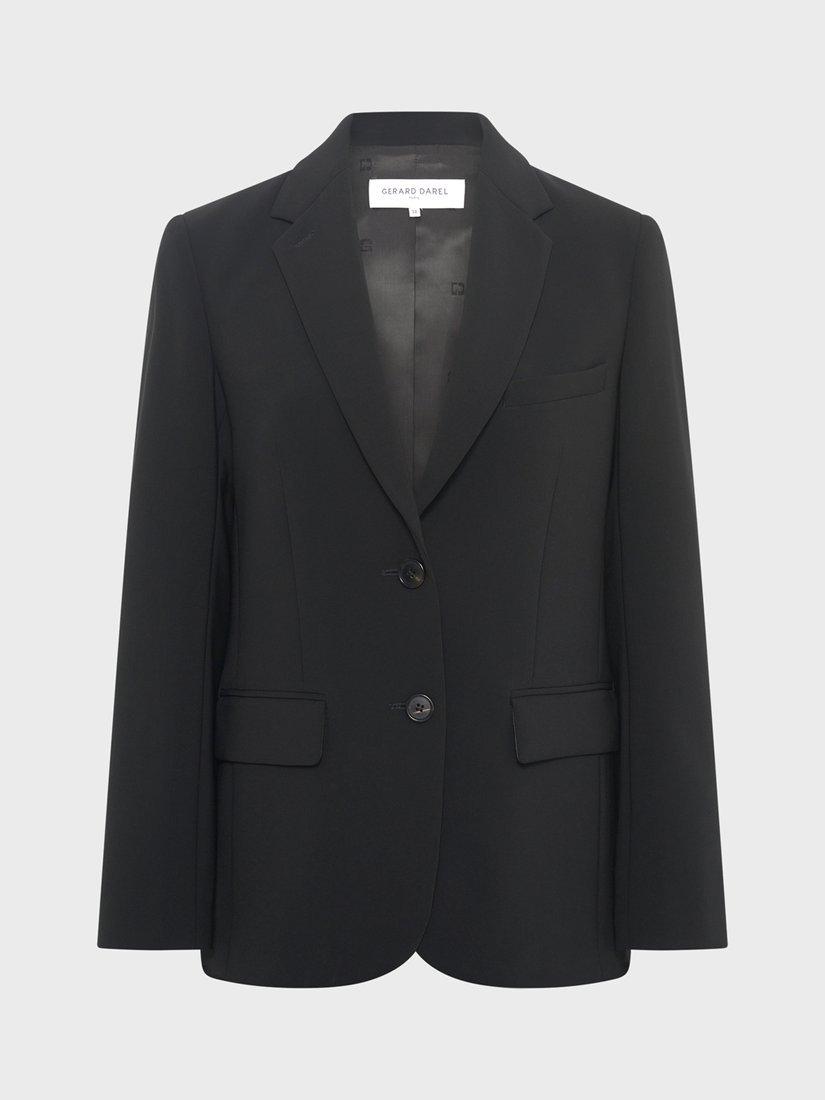 Product image 7 of 11, which shows Gerard Darel Nacira Long Sleeve Collar Blazer, Black, 10
