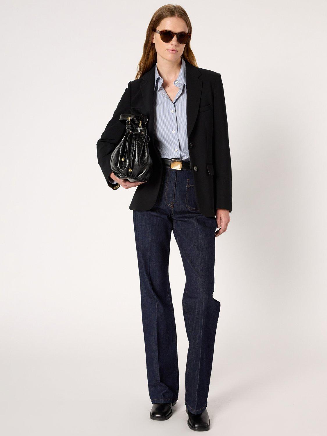 Product image 9 of 11, which shows Gerard Darel Nacira Long Sleeve Collar Blazer, Black, 10