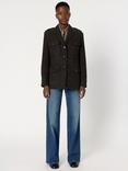 Gerard Darel Nadira Herringbone Wool Rich Jacket, Charcoal