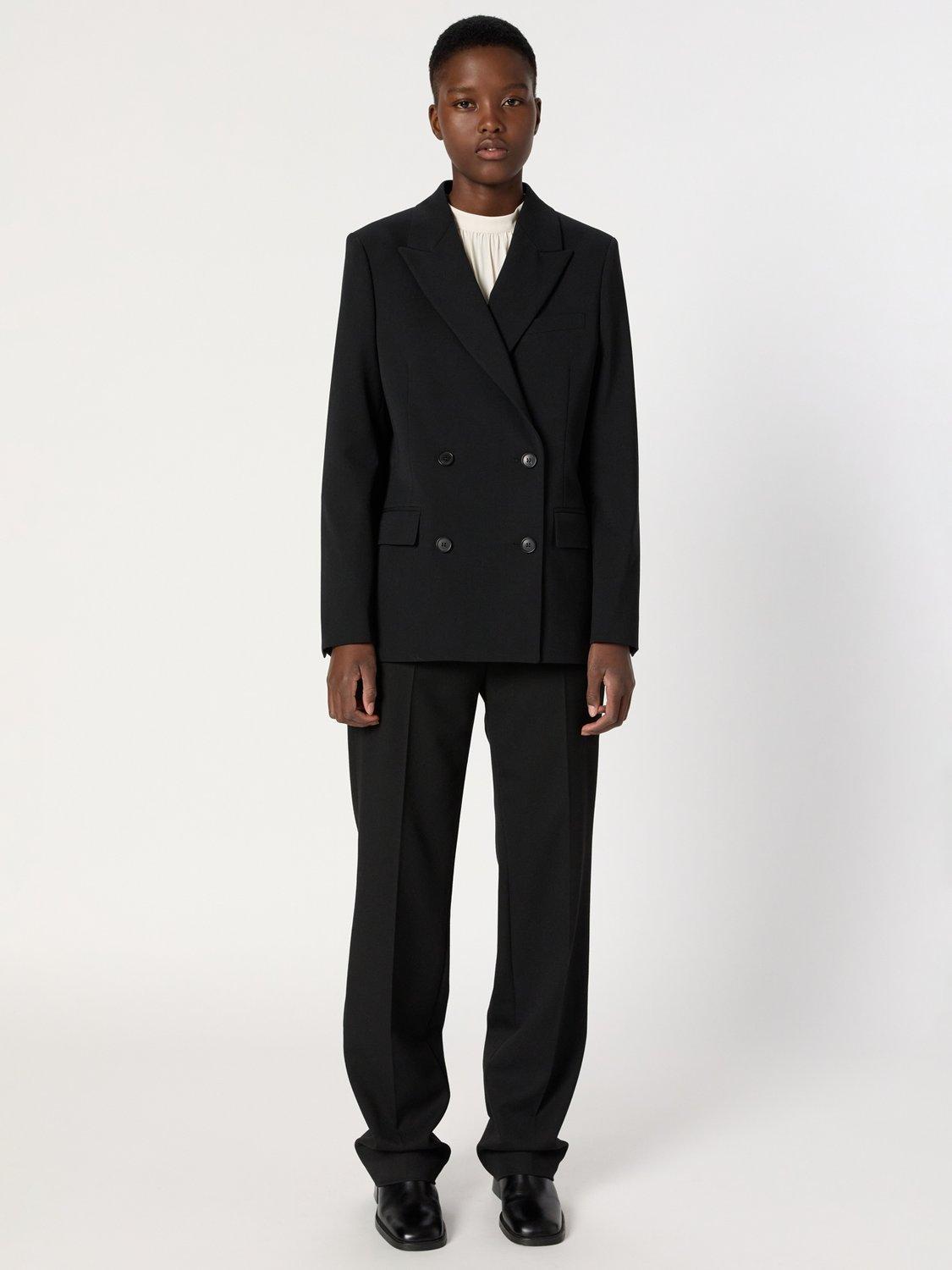 Product image 2 of 6, which shows Gerard Darel Namira Wool Blend Long Sleeve Collar Blazer, Black, 10