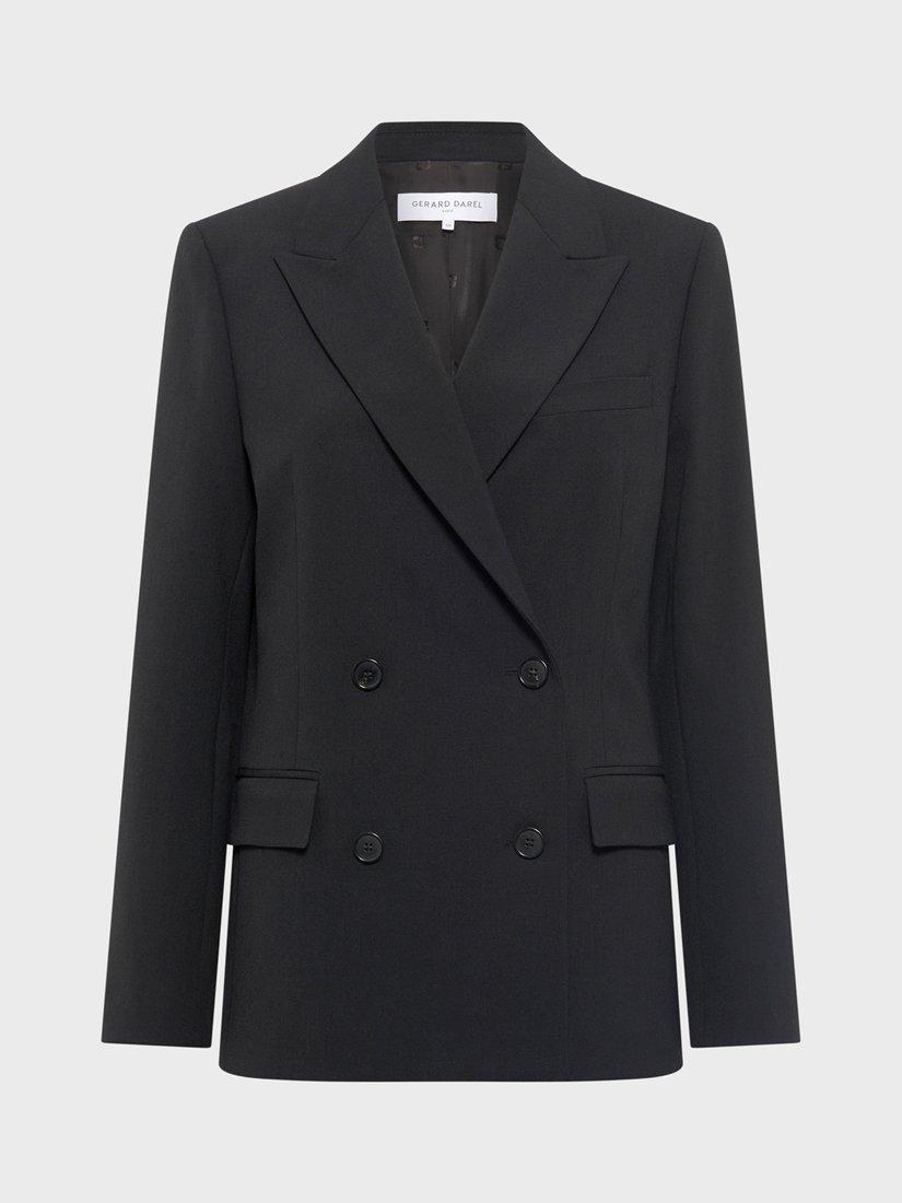 Product image 4 of 6, which shows Gerard Darel Namira Wool Blend Long Sleeve Collar Blazer, Black, 10