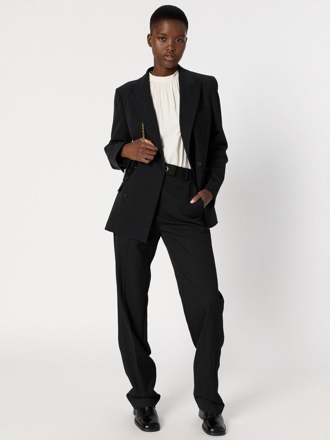 Product image 5 of 6, which shows Gerard Darel Namira Wool Blend Long Sleeve Collar Blazer, Black, 10
