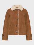 Gerard Darel Nathalie Leather Blend Long Sleeve Collar Jacket