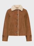 Gerard Darel Nathalie Leather Blend Long Sleeve Collar Jacket