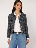 Gerard Darel Naya Cotton Blend Long Sleeve Round Neck Blazer