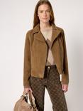 Gerard Darel Nelly Leather Blend Long Sleeve Collar Jacket