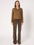 Gerard Darel Nelly Leather Blend Long Sleeve Collar Jacket