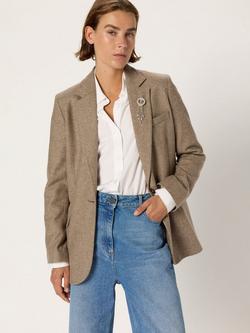 Gerard Darel Nellys Wool Blend Long Sleeve Collar Blazer, Rope