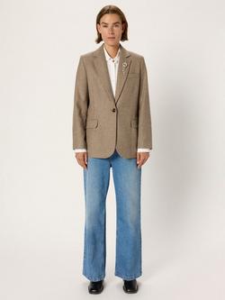 Gerard Darel Nellys Wool Blend Long Sleeve Collar Blazer - view 2, Rope