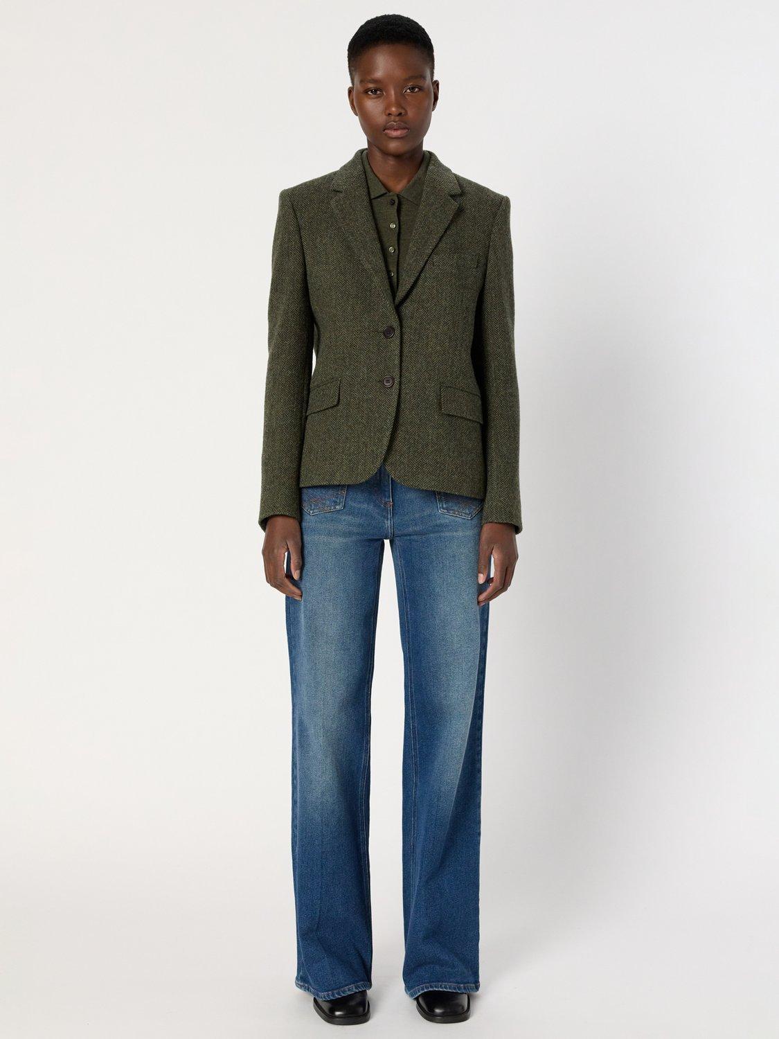 Product image 2 of 5, which shows Gerard Darel Noelie Wool Blazer, Khaki Green, 18