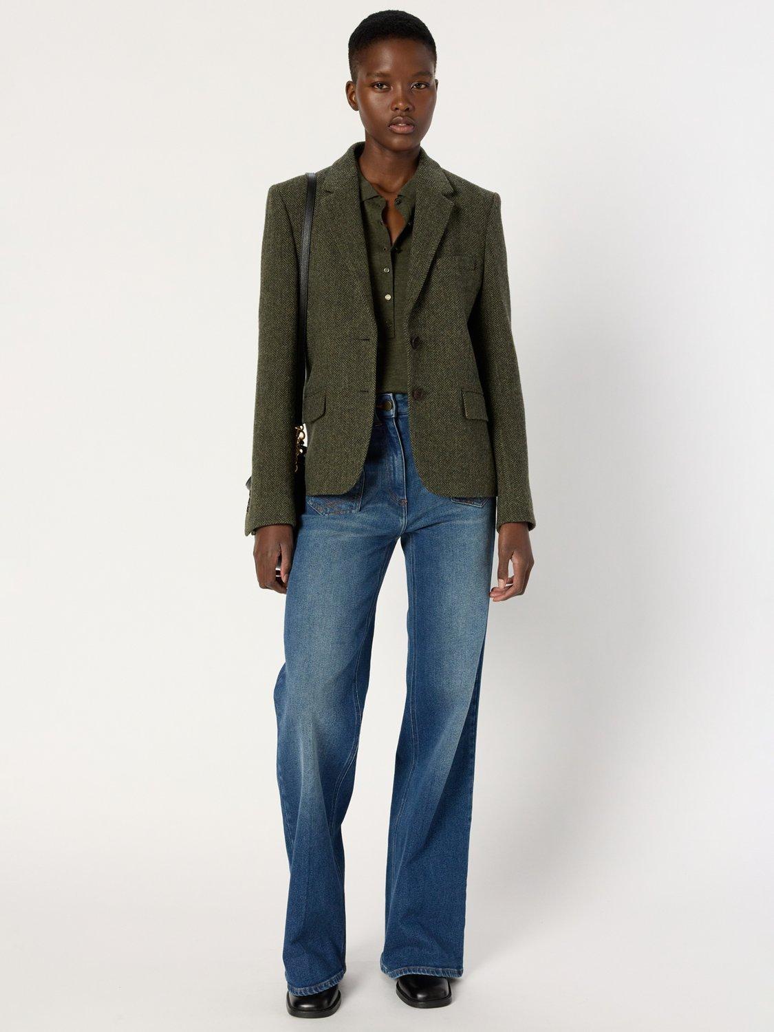 Product image 4 of 5, which shows Gerard Darel Noelie Wool Blazer, Khaki Green, 18