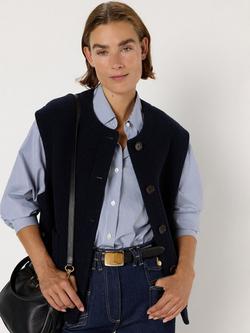 Gerard Darel Nolwenn Sleeveless Wool Vest, Navy, Navy