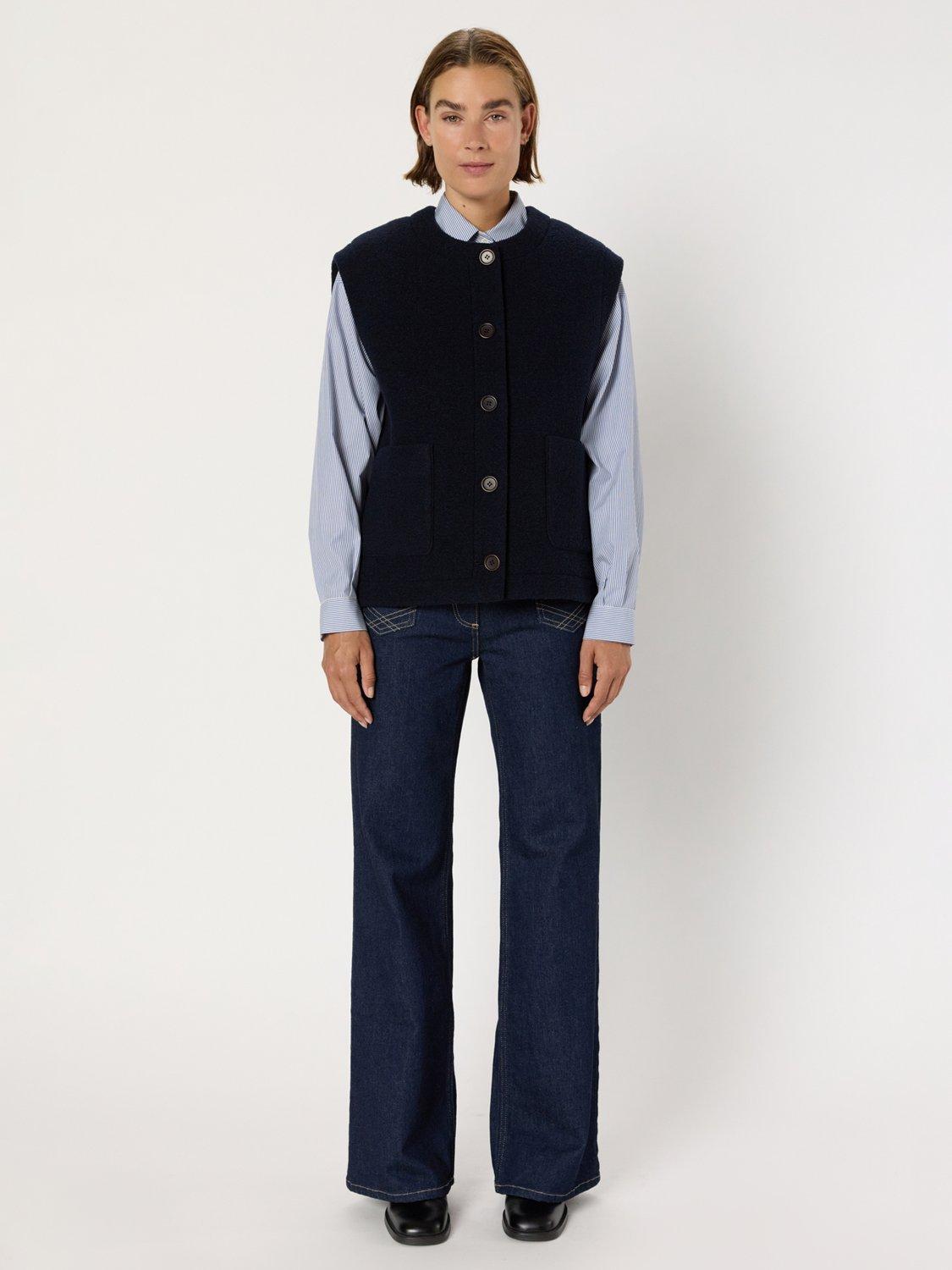 Product image 2 of 2, which shows Gerard Darel Nolwenn Sleeveless Wool Vest, Navy, 8