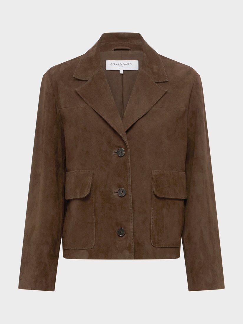 Product image 4 of 6, which shows Gerard Darel Norah Suede Jacket, Cinnamon, 6