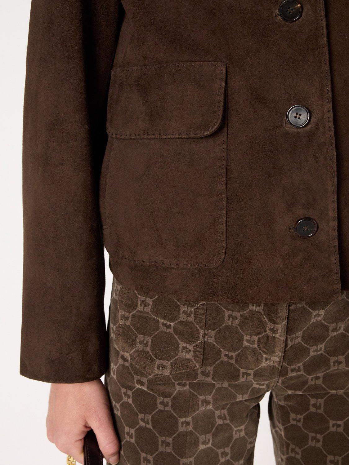 Product image 6 of 6, which shows Gerard Darel Norah Suede Jacket, Cinnamon, 6