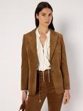 Gerard Darel Niava Cotton Blend Long Sleeve Collar Blazer
