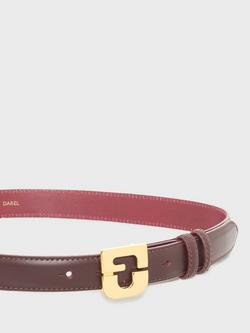Gerard Darel Le Lauren Leather Belt, Red Wine - view 2, Red Wine