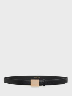 Gerard Darel Le Jude Metallic Buckle Leather Belt, Black