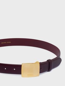 Gerard Darel Le Jude Metallic Buckle Leather Belt - view 2, Redwine