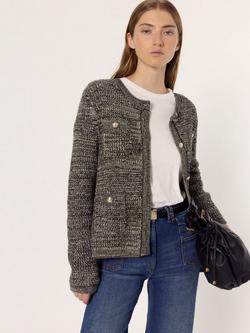 Gerard Darel Edeline Metallic Wool Blend Jacket, Khaki Green, Khaki Green