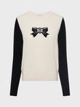 Gerard Darel Eden Bow Pure Wool Jumper, Ecru
