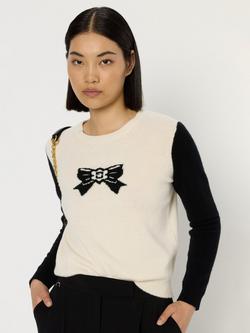 Gerard Darel Eden Bow Pure Wool Jumper, Ecru, Ecru