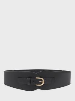Gerard Darel Olympe Wide Leather Belt, Black, Black