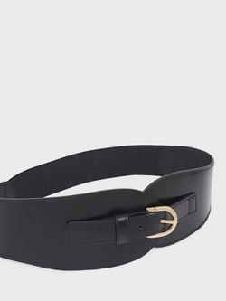 Gerard Darel Olympe Wide Leather Belt, Black - view 2, Black