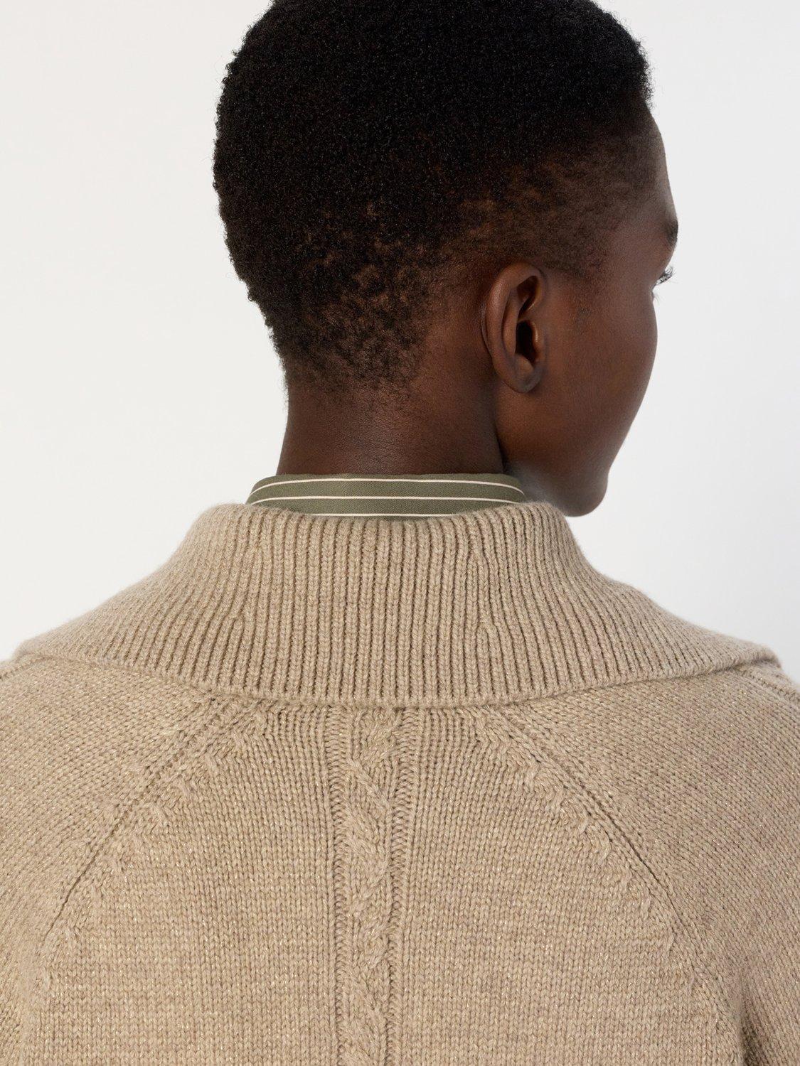 Product image 6 of 6, which shows Gerard Darel Edena Wool Blend Zip Neck Jumper, Gold, 6