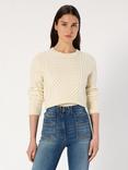 Gerard Darel Edenie Textured Stitch Wool Rich Jumper, Ecru