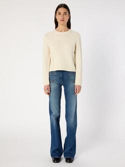 Gerard Darel Edenie Textured Stitch Wool Rich Jumper, Ecru - view 2, Ecru