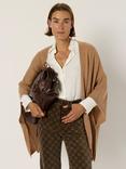 Gerard Darel Emeline Open Neck Pure Cashmere Cardigan, Camel