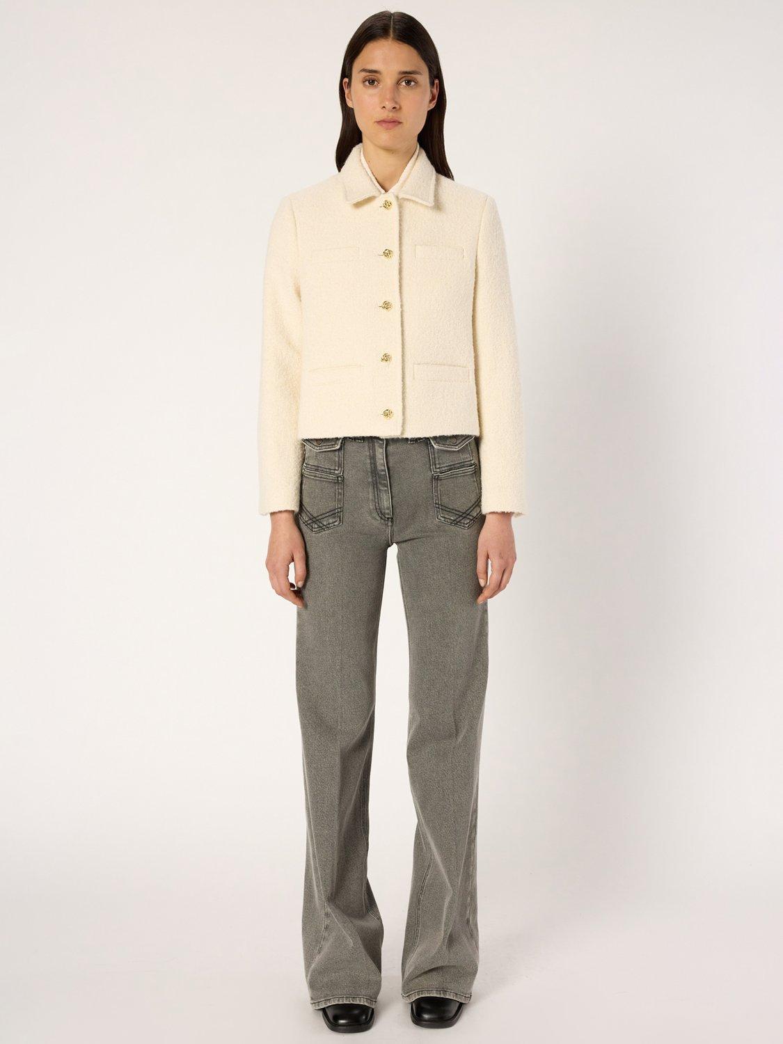 Product image 2 of 6, which shows Gerard Darel Norine Blazer, Ecru, 16