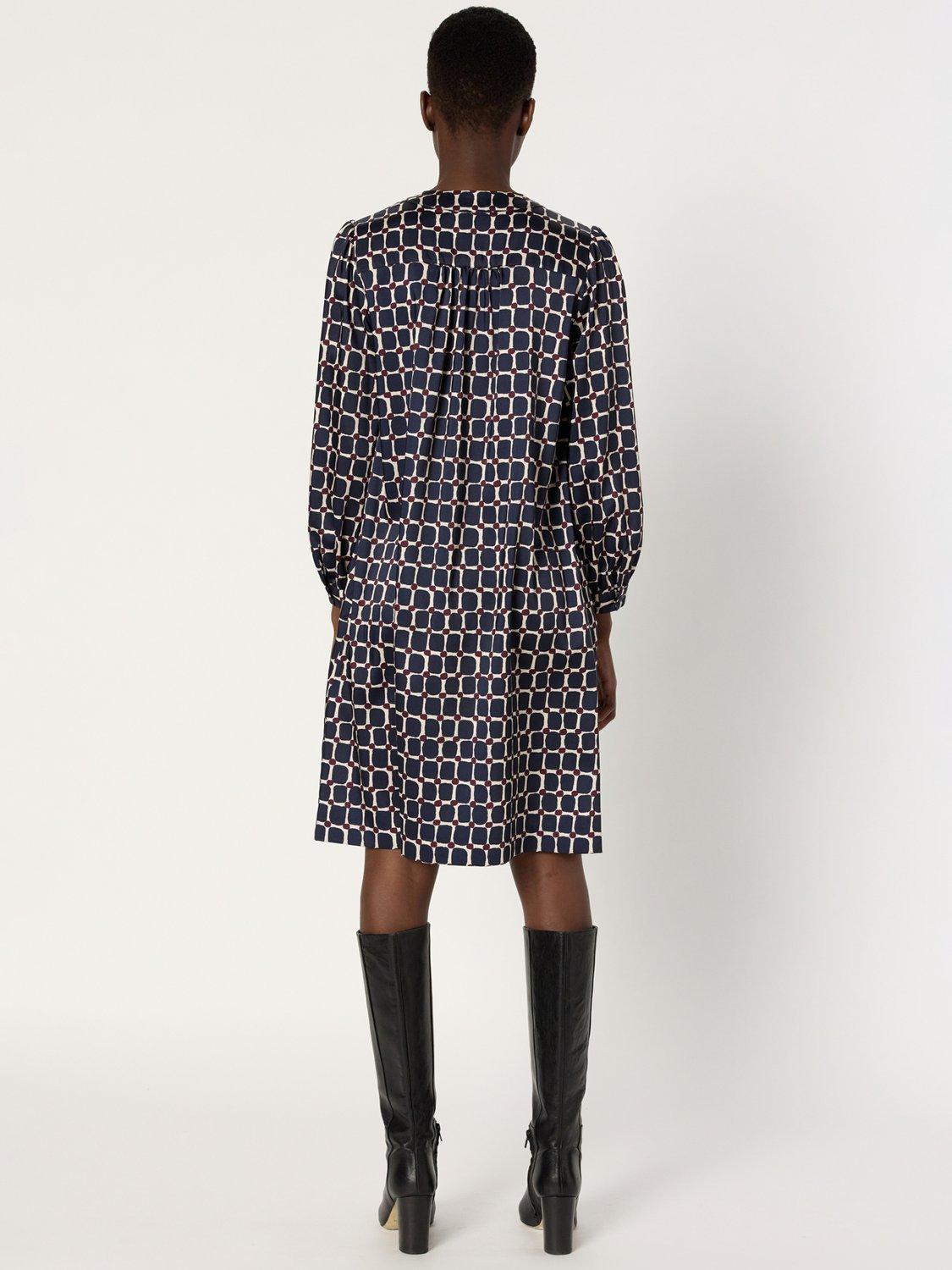 Product image 3 of 6, which shows Gerard Darel Leonie A-Line Geometric Print Mini Dress, Ink, 10