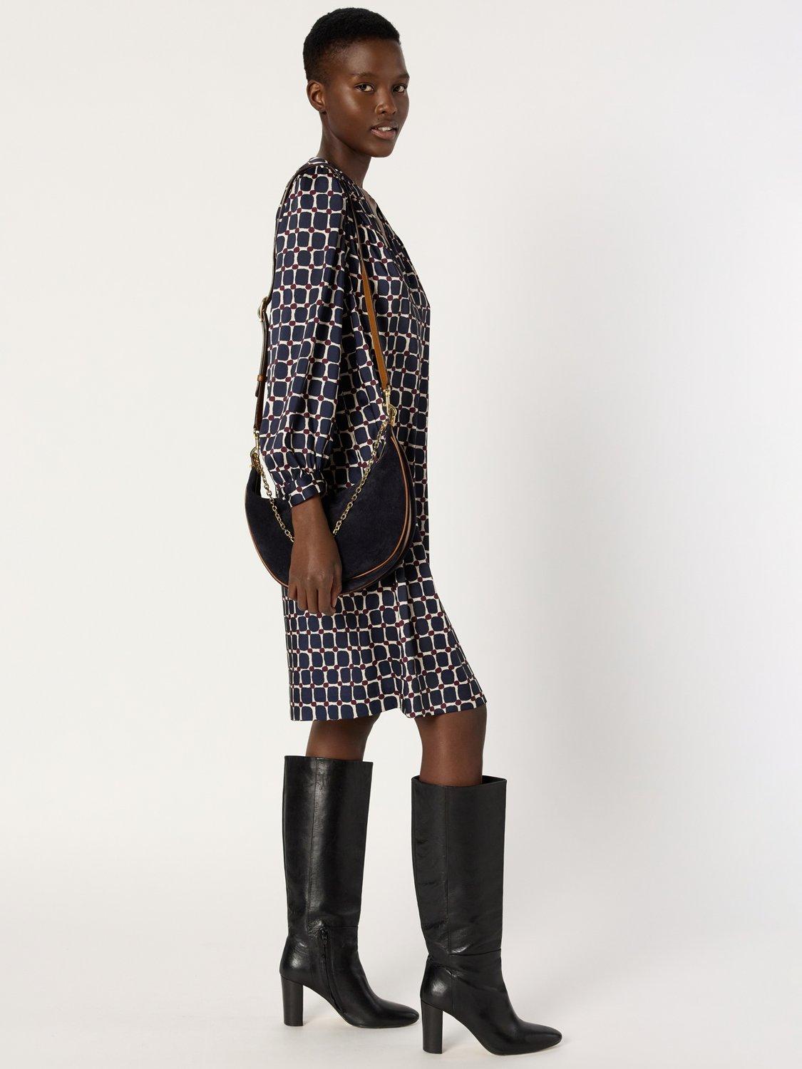 Product image 5 of 6, which shows Gerard Darel Leonie A-Line Geometric Print Mini Dress, Ink, 10
