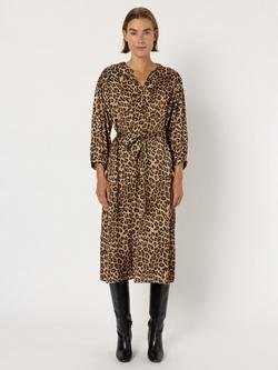Gerard Darel Liloux Animal Print Dress, Brown/Multi - view 2, Brown/Multi