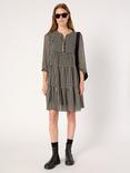 Gerard Darel Lira Abstract Print Check Tiered Smock Dress