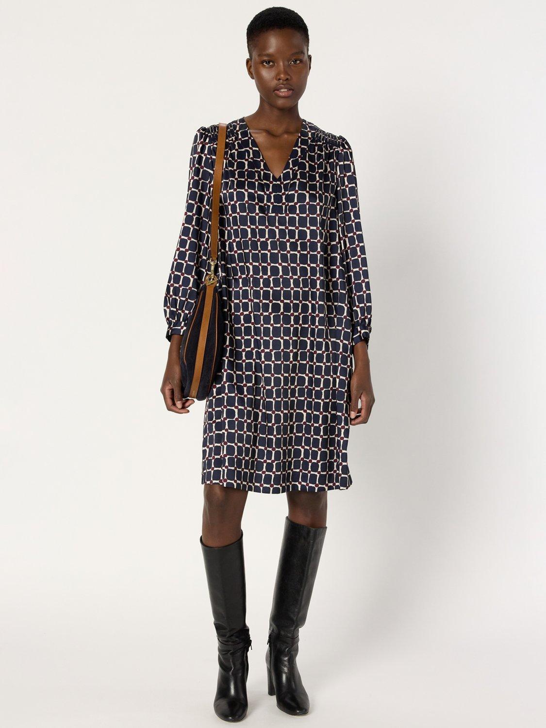 Product image 1 of 6, which shows Gerard Darel Liza Abstract Tunic Dress, Blue/Multi, 18