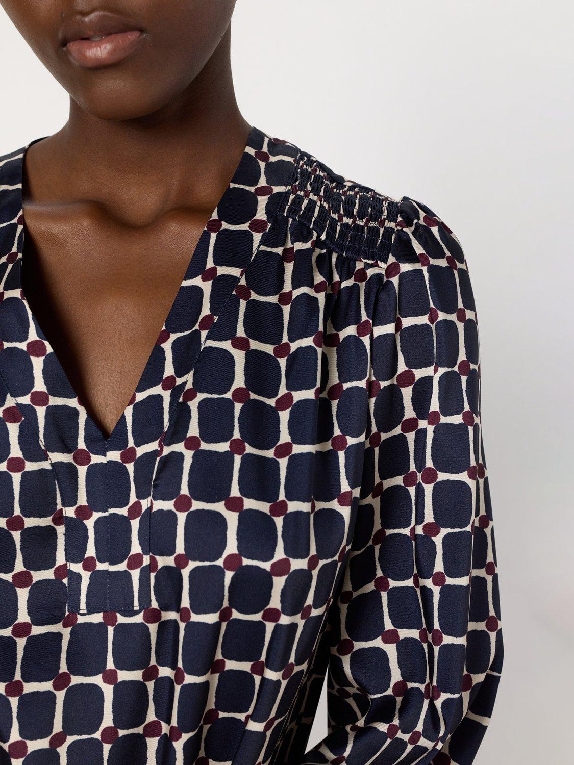 Product image 6 of 6, which shows Gerard Darel Liza Abstract Tunic Dress, Blue/Multi, 18