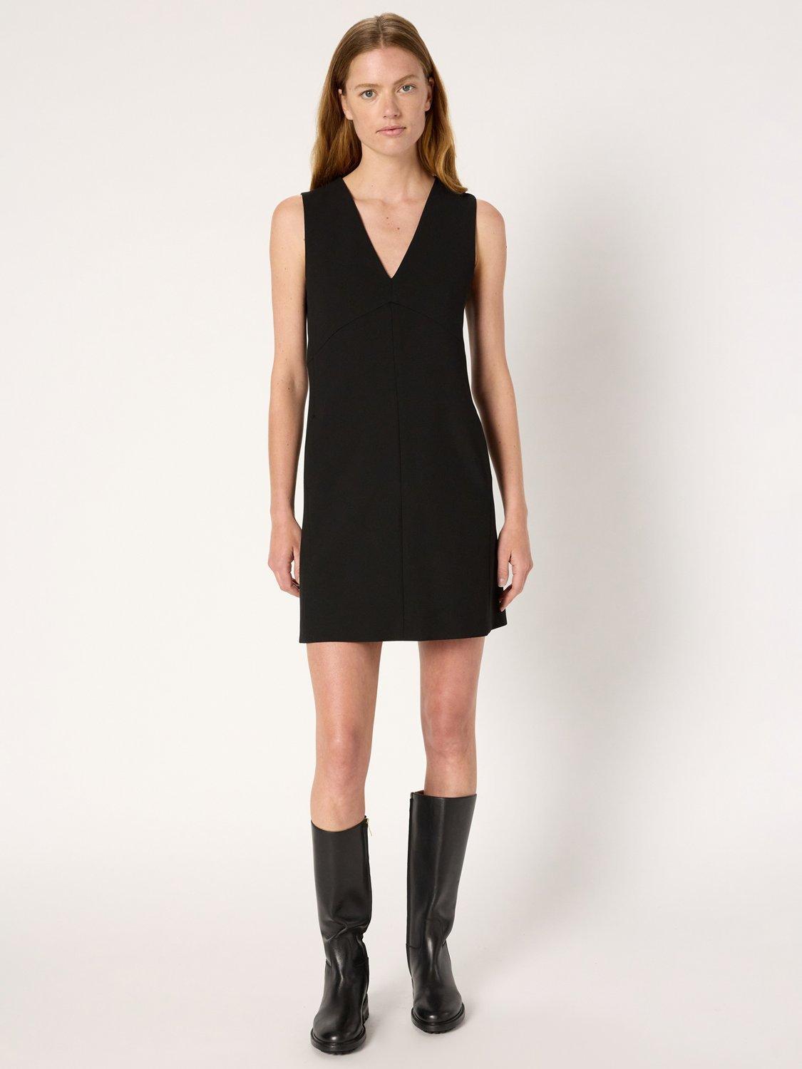 Product image 1 of 6, which shows Gerard Darel Louane A-Line V-Neck Mini Dress, Black, 16
